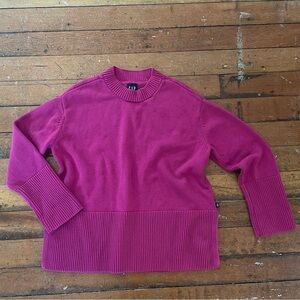Gap pink mockneck cotton ribbed pullover sweater size medium
